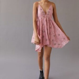 Pink Embroidered Dress